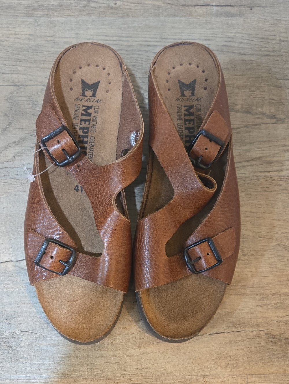 NEW!! Mephisto Brown Leather Sandals